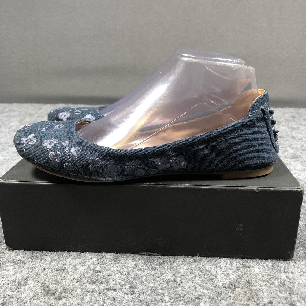 Lucky Brand Shoes Womens Size 7 Blue Denim Floral Slip On Ballet Flats LP-ECHO2 - Picture 7 of 16
